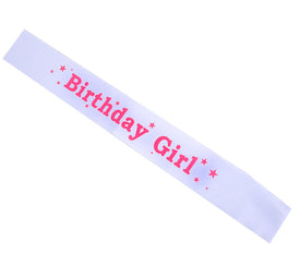 Birthday Girl Sash White Oink 