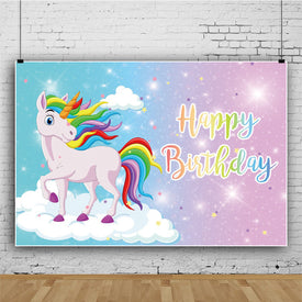Unicorn Backdrop - Unicorn On Cloud