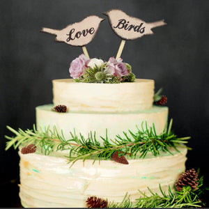 Love Bird Wooden Cake Topper