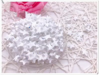 Edible Sugar White Star Shape Sprinkle Cake Decoration 