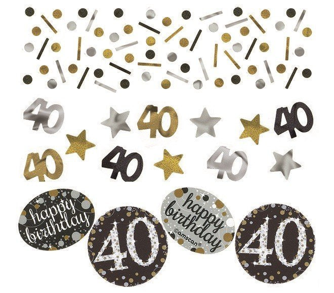 40th Confetti Sparkling Gold