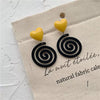 Heart and Black Spiral Clip Earring
