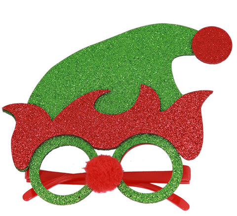 Image of Christmas Glasses With Elf Hat and Nose