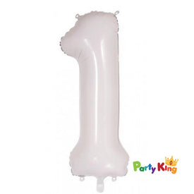 White “1” Numeral Foil Balloon 86cm (34”)