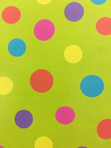 Folded Wrap - Rainbow Dots Green 
