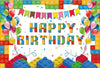 Lego Block Balloon Happy Birthday Canvas Backdrop