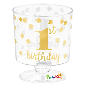 1st Birthday Hot-stamped Tiny Pedestal Clear Cup