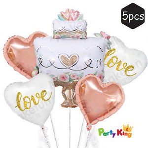 Cake and Love Foil Balloon Bouquet