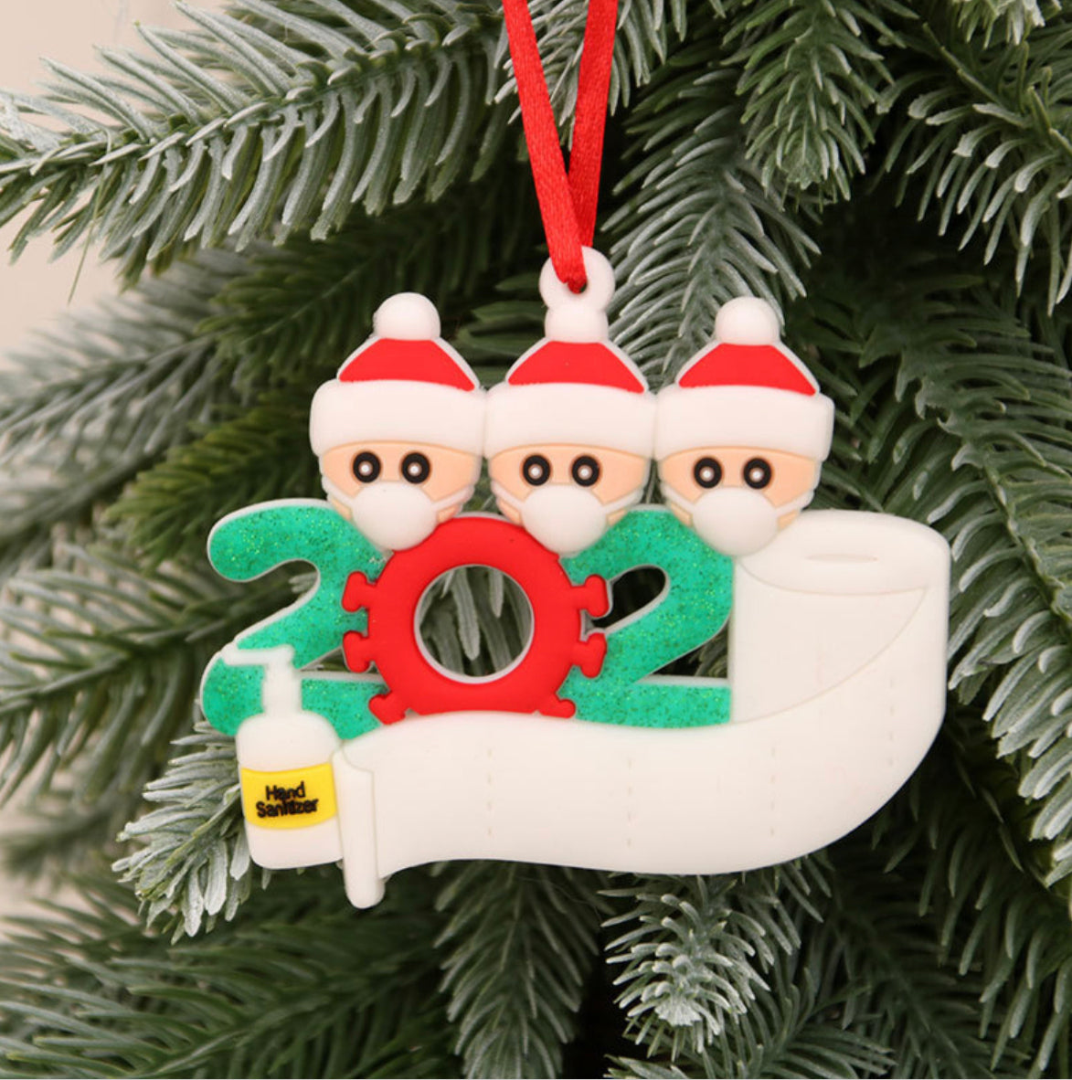202? Covid Christmas Clay Rubber Ornament
