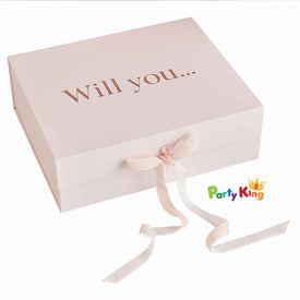 Blush Hen Bridesmaid Proposal Box Rose Gold Foil