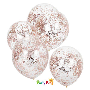 Mix It Up Rose Gold Foil Confetti Filled 30cm Latex Balloon