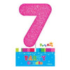 Number Candle Glitter Pink No.7