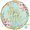 Mint To Be From Miss To Mrs Standard 45cm Foil Balloon