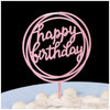 Happy Birthday Double Circle Acrylic Cake Topper