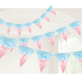 Gender Reveal Paper Pennant Banner