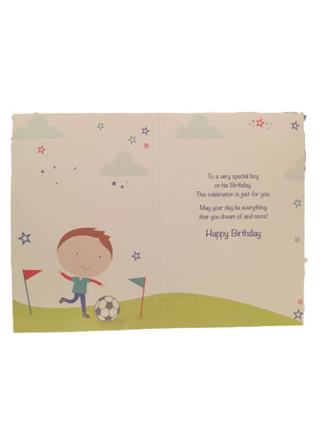 Image of Greeting card birthday wishes soccer inside