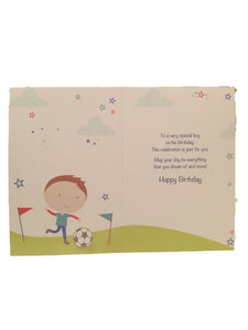Greeting card birthday wishes soccer inside