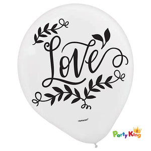 Love And Leaves 30cm Lates Balloon Assorted Colours
