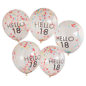 Brights - Mix It Up ‘Hello 18’ 30cm Balloons Brights