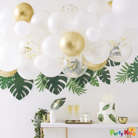 Image of Botanical Hen Party Gold Chrome Balloon Arch/ Garland
