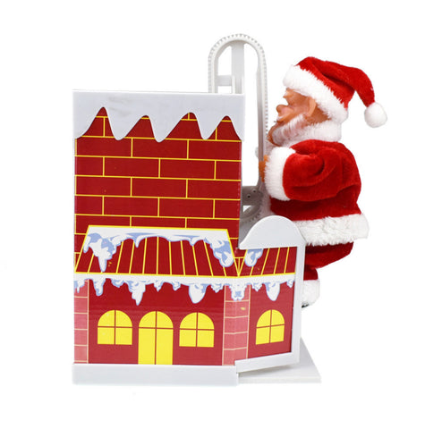 Image of Moving Santa Claiming Chimney With Music