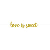 Love Is Sweet Gold Glitter Cardboard Letter Banner