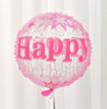 Clear Happy Birthday Pink Balloon 43cm
