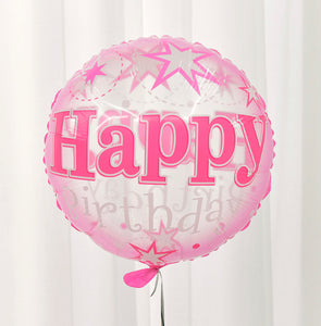 Clear Happy Birthday Pink Balloon 43cm
