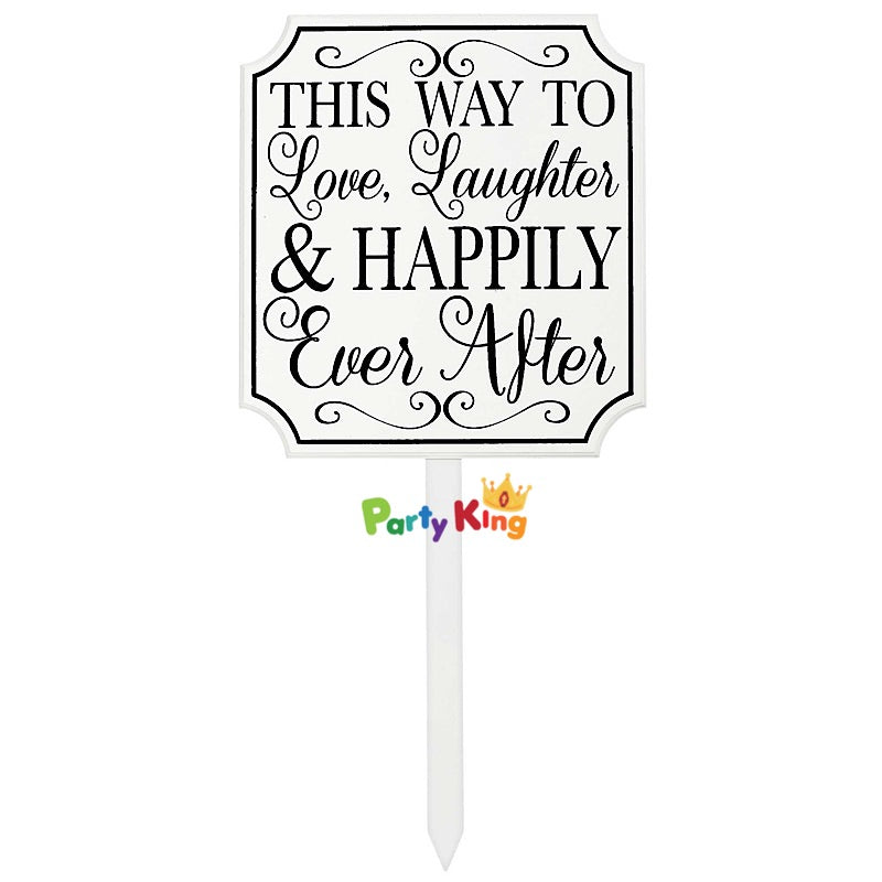 Wedding Lawn Sign This Way To Happily