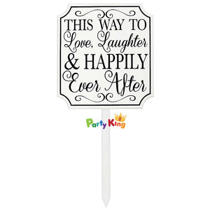Wedding Lawn Sign This Way To Happily