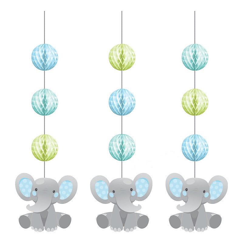 Enchanting Elephant Boy Hanging Honeycomb & Cutouts Decorations