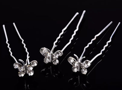 Bridal Butterfly Hairpins
