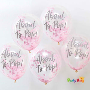 Oh Baby! Balloons 30cm Confetti Pink About To Pop