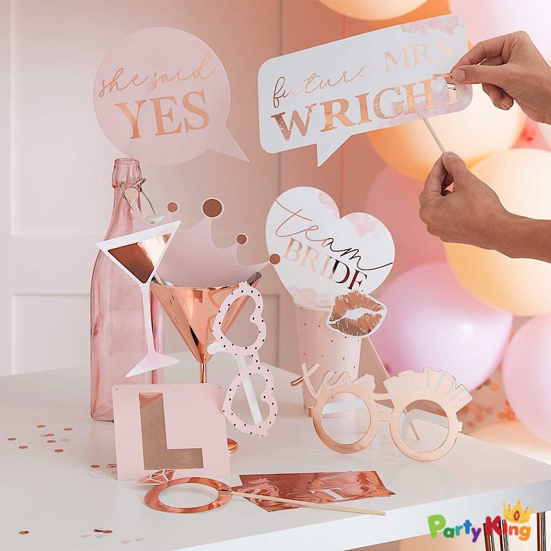 Blush Hen Party Customisable Photobooth Props