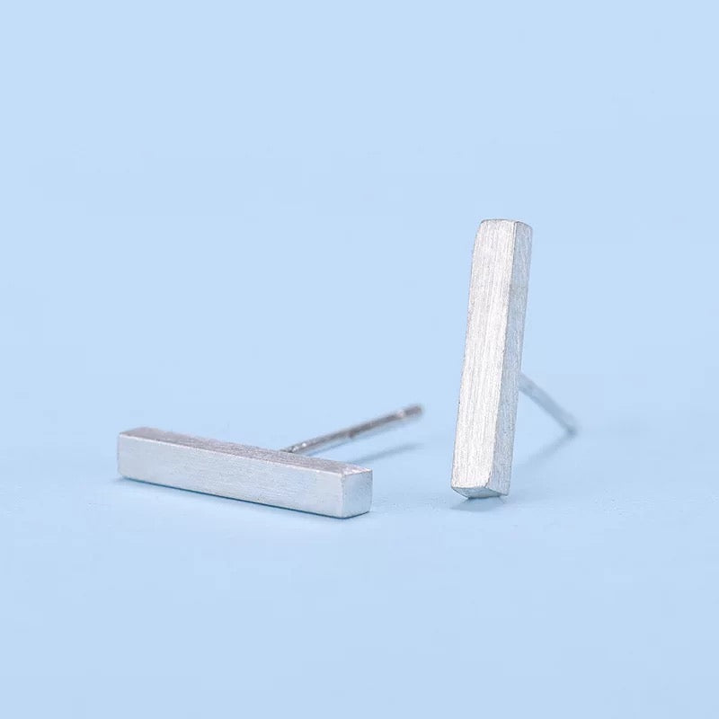 925 Silver Ear Stud Rectangle