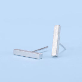 925 Silver Ear Stud Rectangle
