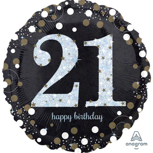 21st Foil Balloon Holographic Sparkling Birthday