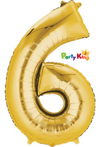 Foil Number Balloon Gold No.6