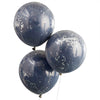 Blue - Mix It Up Balloon Bundle Double Stuffed Navy With Silver Shred Balloon Bouquet