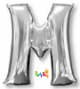 Silver Letter “M” Foil Balloon 16” (35cm)