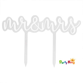 A Touch Of Pampas Cake Topper Mr & Mrs Acrylic