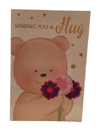 Image of Sending You A Hug Teddy With Flower