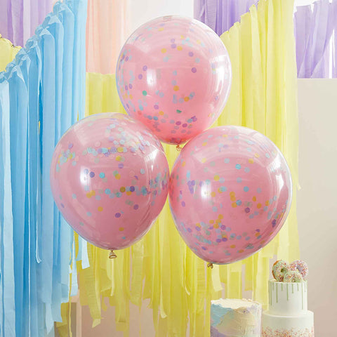 Image of Pastel - Mix It Up Double Stuffed Pastel Confetti Balloons