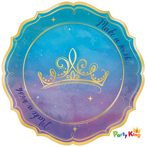 Disney Princess Once Upon A Time 17cm Metallic Shaped Paper Lunch Plates