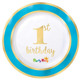 1st Birthday Blue 19cm Plates Hot-Stamped