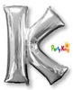 Silver Letter “K” Foil Balloon 16” (35cm)