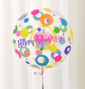 Clear Happy Birthday Cupcake Balloon 43cm