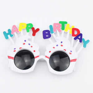 Party Glasses Happy Birthday Cupcake White