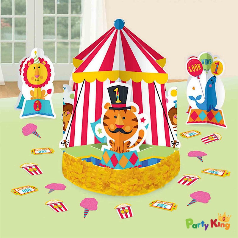 1st Birthday Circus Table Decorations Kit