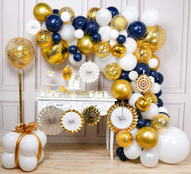 Balloon Garland DIY Kit Set Midnight Blue and Gold